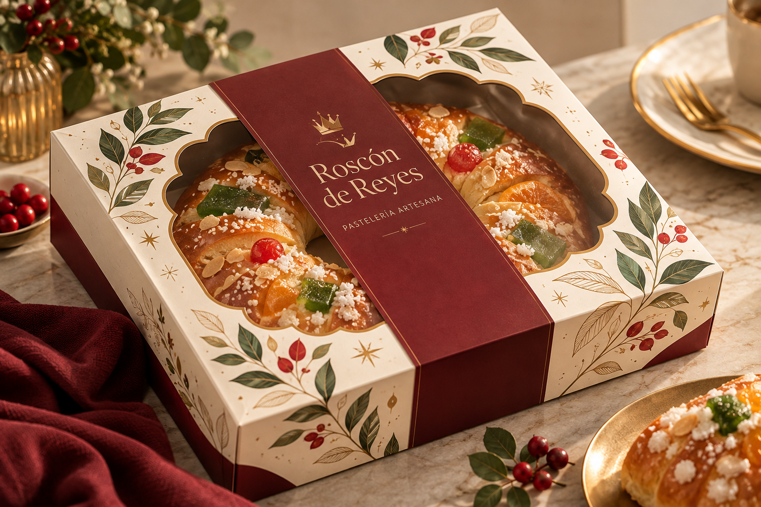 Caja para Roscón de Reyes con ventana