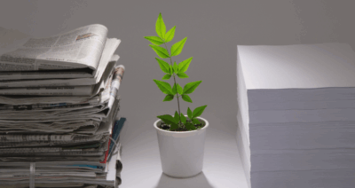 Impresión sostenible tintas ecológicas y papel reciclado