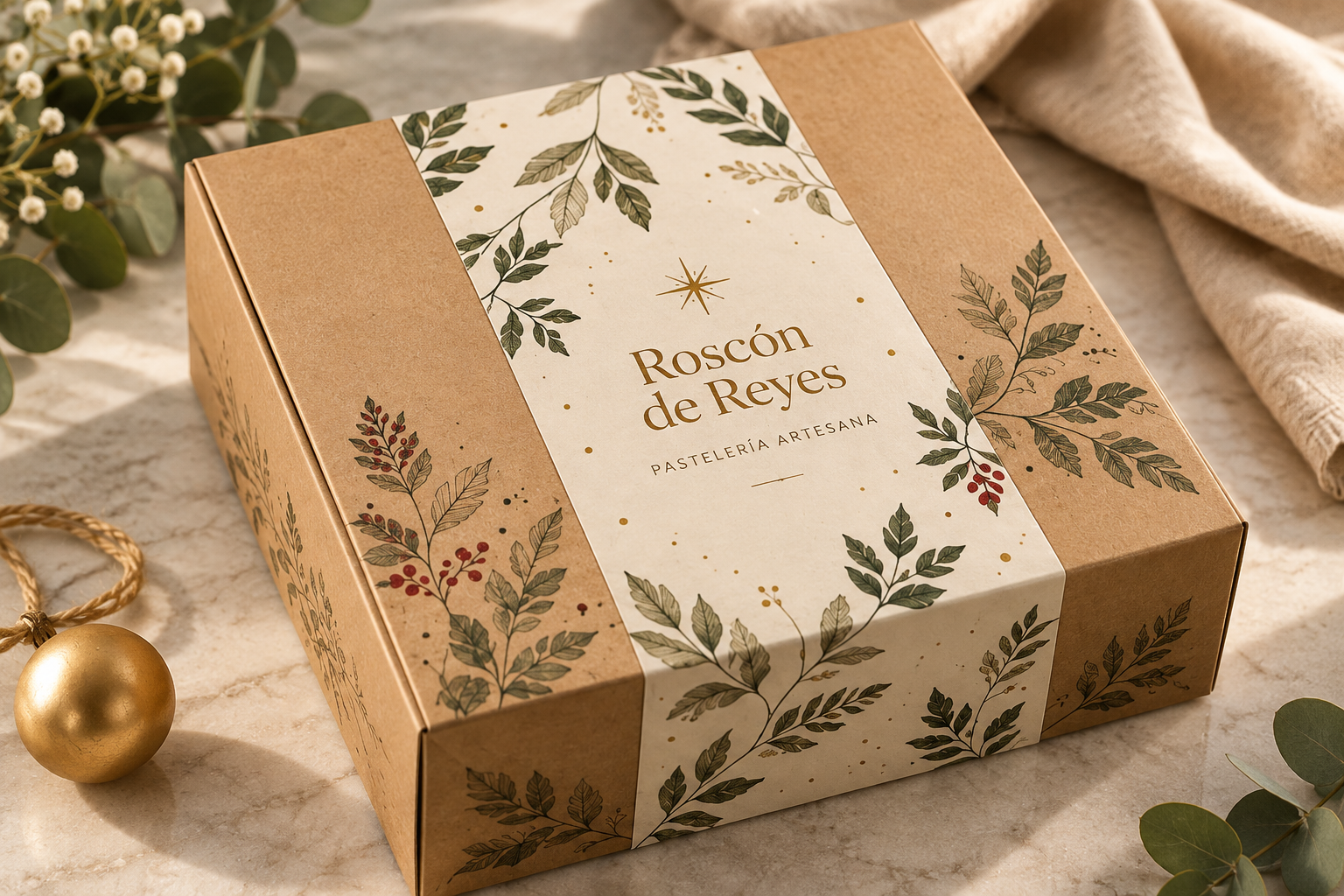 Cajas para Roscón de Reyes con diferentes diseños de packaging